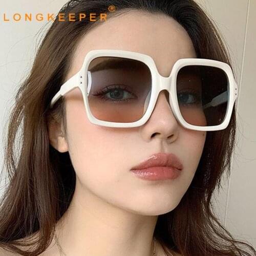 Vintage Square Oversized Sunglasses Women Men Brand Designer Gradient Sun Glasses Female Big Frame Eyewear Gafas de sol mujer