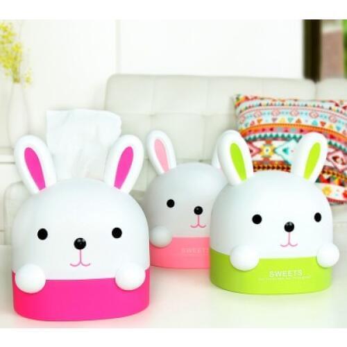 Dazzle colour cartoon rabbit tissues have the sitting room the bedroom tissue box 16.7*14.8*22.6cm free shipping