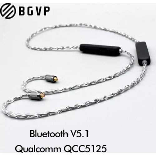 QCC5125 Bluetooth Upgrade Silver Cable 6N Single Crystal Copper Silver Plating Line aptX HD Adaptive 16H Playtime for MMCX 2PIN