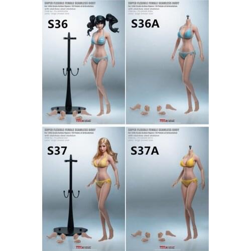 1/6 12" Girl Body with Head TBLeague PLLB2020-S36A S37A Flexible Seamless Bodies