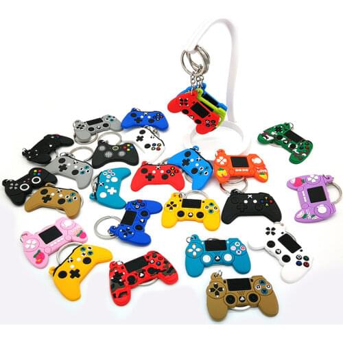 1PCS PVC Game Machine Keychain & Keyring Cute Gamepad Joystick Key Chain PS4 Game Console Jewelry Bag Car Hanging Accessories
