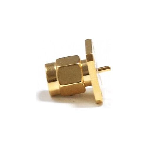 1pc SMA male plug RF Coax Connector Solder Cable 4-hole panel mount Goldplated NEW wholesale
