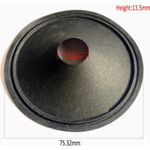 10 Pcs/lot 3 Inch Speaker Paper Cone 75.3mm 14.6mm Core H: 13.5mm Tweeter Cones Speakers DIY Repair Accessories Black
