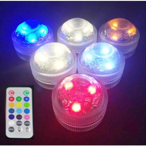 12pcs/lot submersible led romantic candle battery operated lights remote control for wedding party decorations