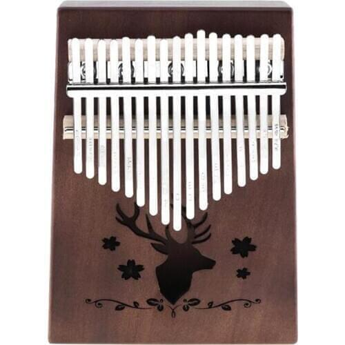 17 Key Kalimba Retro Reindeer Sound Hole Single Board Mahogany Thumb Piano Mbira Mini Keyboard Instrument