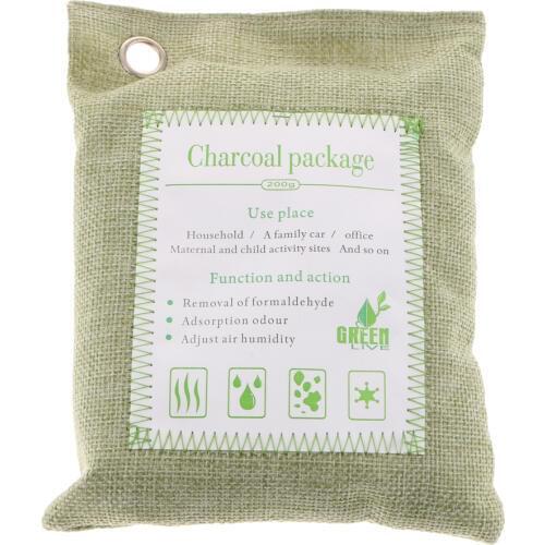 200g Bamboo Charcoal Deodorizer Air Freshener Remove Odor for RV, Camper, SUV, Car, truck, Closet, Storage - Non fragrant Green