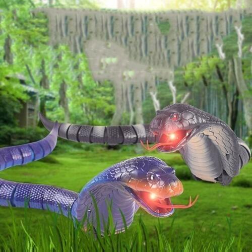 2018 Tricky Toy New Novelty Remote Control Snake Naja Cobra Snake Toy Realistic Black for Kids Play Toys For Children