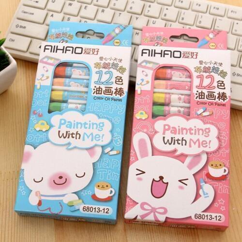 24 PCs Cloth Doll Environmental Protection Childrens Crayon Student Brush Stationery Wholesale