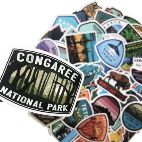 50/100Pcs Icon Cartoon Natural Park Zoo Stickers For Suitcase Skateboard Laptop Luggage Fridge Waterproof Styling Decal Sticker
