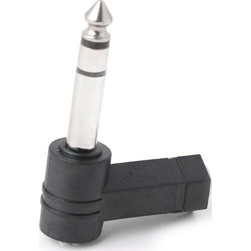 3.5mm Female Jack to 6.35mm Male Jack Right Angled Plug Headphone Audio Adapter