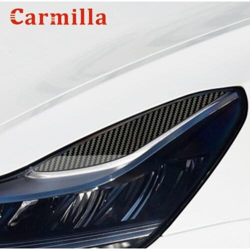 Carmilla Automobile Decorative Lamp Eyebrow for Tesla Model 3 2017 - 2020 Decorative Strip Car Front Light Eyebrow 2 Pcs/set