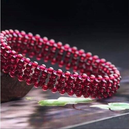 Boutique hand-woven natural garnet crystal bracelet fashion women birthday gift Free shipping