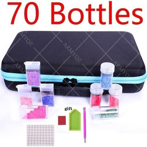 New Diamond Painting Accessories Carry Case Container Storage Box 70 Bottles diamant painting Hand Bag Tools