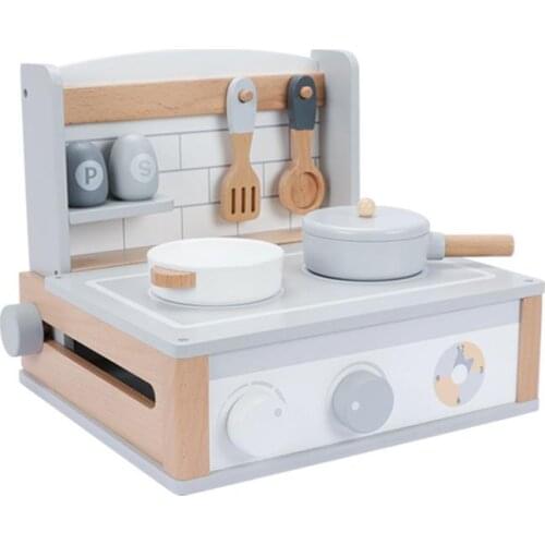 Children Wooden Pretend Play Toys Play House Kitchen Toy Set For Baby Early Education Simulation Desktop Mini Wooden Kitchenette