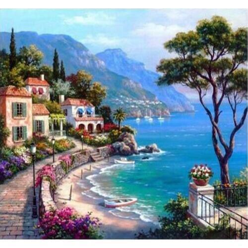 Sea scenery Diy 5d full diamond painting mosaic landscape Daimond painting ocean scenic Diamond Embroidery for home decoration