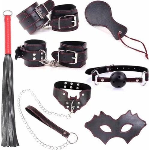 New arrival exotic accessories adult sex suit 7 pieces of one set black color