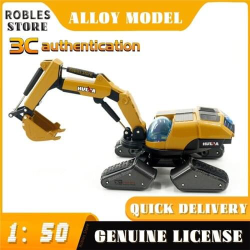 Huina alloy engineering vehicle alloy excavator children simulation truck model toy ornaments