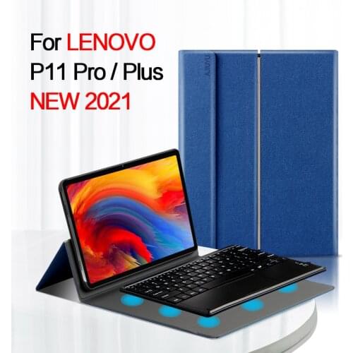 Keyboard Magnetic Case For Lenovo Tab P11 Plus 11" TB-J607F 2021 Tablet PU Leather Protective Cover For Xiaoxin Pad Plus Case