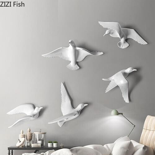 Creative White Seagull Three-dimensional Wall Decoration Wall Hanging Modern Living Room Background Wall Art Animal Wall Hanging
