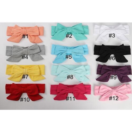 Yundfly Soft Bowknot Headband Turban Girls Kids Hair Bows Head Bands Headwraps Children Headdress Hair Accessory