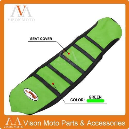 Ribbed Green Gripper Soft Seat Cover For Kawasaki KX85 KX100 01-13 Dirt Bike Enduro Motorcycle Supermoto Off Road