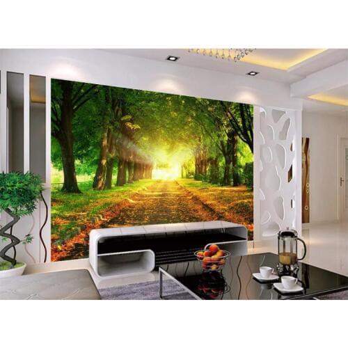 Custom mural 3d wallpaper Green forest corridor TV background wall living room painting 3d wall murals wallpaper for walls 3 d