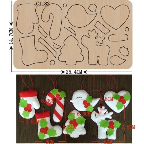 New Christmas set Wooden die Scrapbooking C-1182 Cutting Dies Multiple sizes
