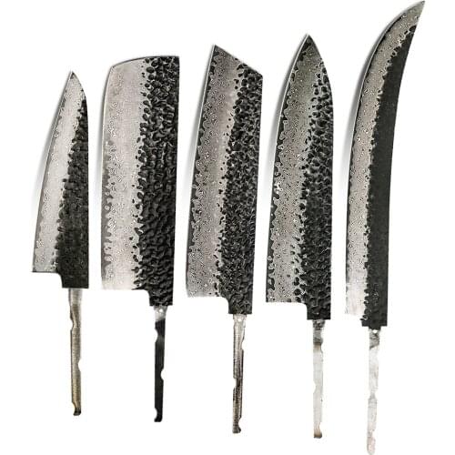 Custom Chef Knife Kitchen Knife Blade Blanks Handmade Forging Japanese Damascus Steel Knives OEM/ODM Foundry Production