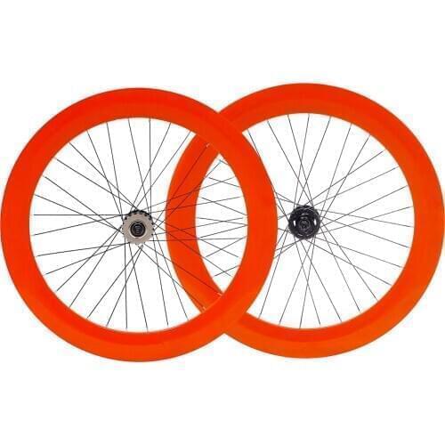 Track Fixie bike wheel rim 70mm front 24H Rear 32H hub single speed bike wheelset fixed gear bike Aluminum Alloy