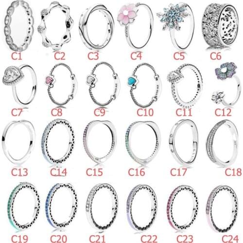 Original Signature Circles Hearts Of Halo Infinity Eternal Ring 925 Sterling Silver Ring Jewelry