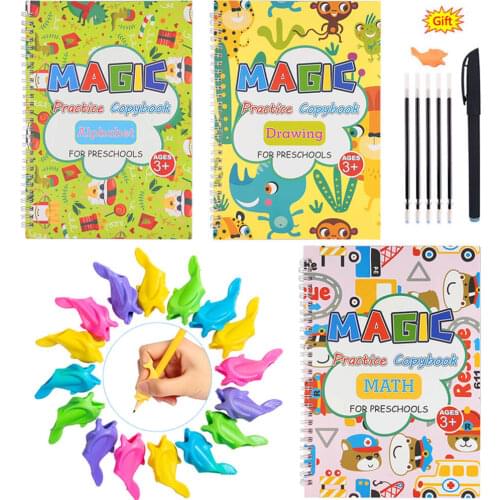 25pcs/set Sank Magic Practice Copybook Free Childrens Books Handwriting Reusable Writing Paste for Calligraphy Montessori Book