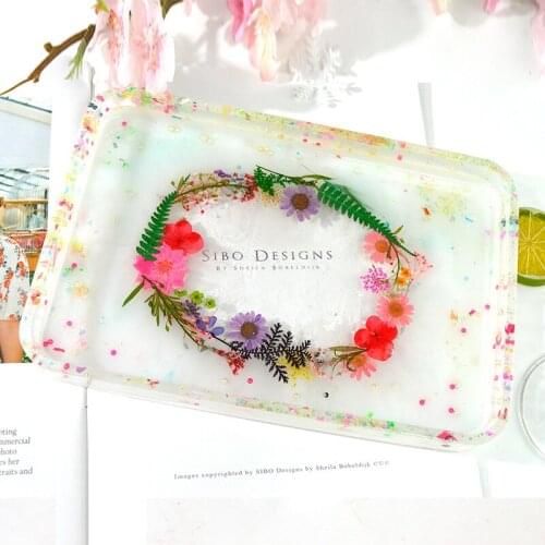 Rectangle Pot Tray Epoxy Resin Mold Storage Plate Dinner Dish Tray Mold Large Plate Resin Casting Silicone Mold Craft Tool