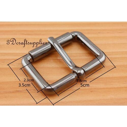 Belt buckle roller hardware pin buckle 1 1/2 inch gunmetal 6 pcs P116