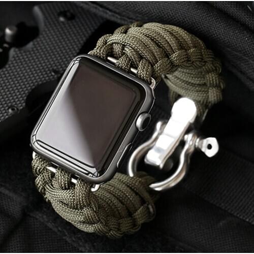Strap For apple watch 44mm 40mm iwatch band 42mm 38mm Survival Rope Metal Bolt Clasp Bracelet apple watch series 6 se 5 4 3 2 1