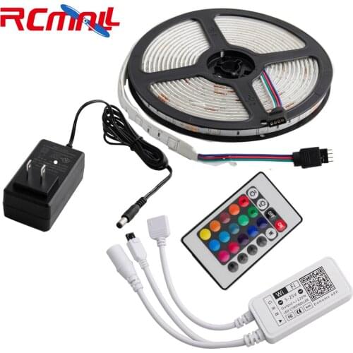 Wifi Music RGB LED Strip Lights Bluetooth-compatible SMD 5050 LED / IR Remote Controller / LED Controller/ US Power Supply