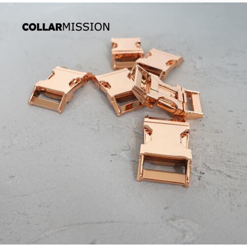 Retailing slider curved side release buckles for 25mm dog collars bags DIY accessorie high quality plated metal buckle CK25M