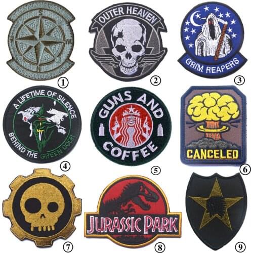 Compass skeleton knapsack Embroidery Patches Badges Emblem military Accessory cm Hook and Loop Tactical