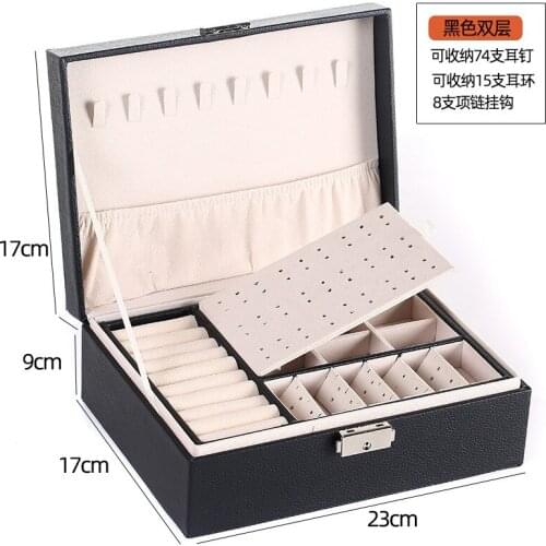 Jewelry box with lock hand jewelry wooden simple earrings large capacity heart-shaped jewelry storage box