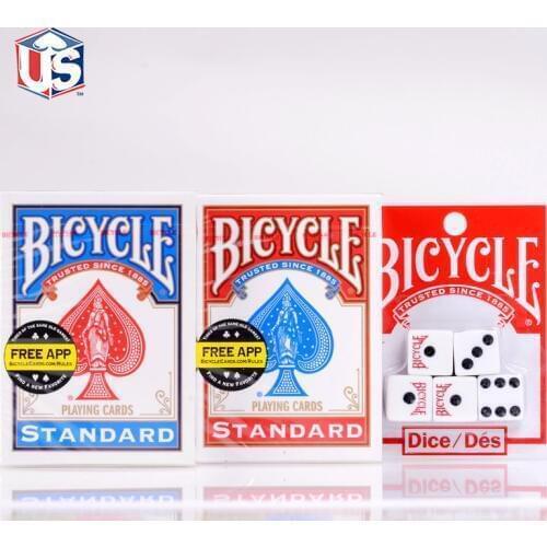 Bicycle Standard Index Playing Cards Red&Blue Original 808 Rider Back Deck with 5 Bonus Dice USPCC Poker Magic Trick Props