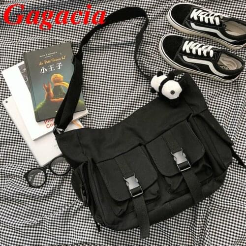 Gagacia Crossbody Bags For Woman Korean Style Girl Messenger Shoulder Bag New 2021 Womans Solid Color Multi Pockets Bolso Mujer