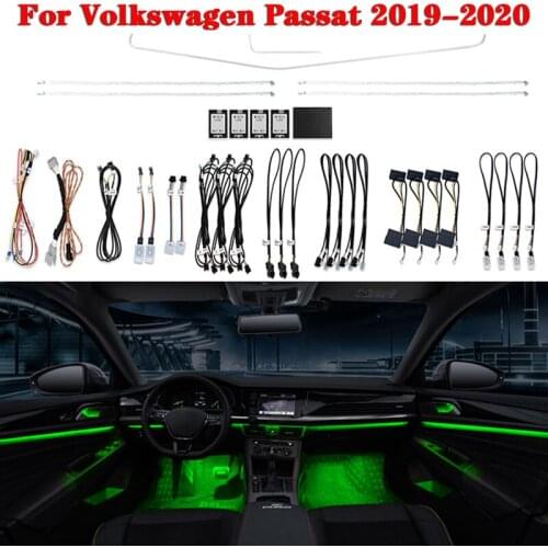 Ambient Light 10-Color Set For Volkswagen Passat 2019-2020 Automatic conversion Decorative lighting Atmosphere Lamp LED strip