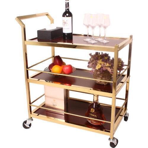 Diner trolley hotel restaurant KTV commercial drinks delivery three-story stainless steel service car