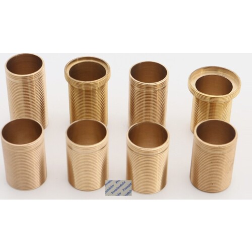 10Pcs/Lot Solid Brass Full Threaded Pipe Fitting Faucet Nipple Extension 32mm 37mm Reducer