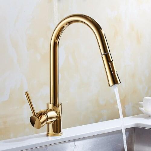 Vidric Newly Arrived Pull Out Kitchen Faucet Gold/Chrome/nickel/ Sink Mixer Tap 360 degree rotation kitchen mixer taps Kitchen T