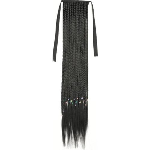 Girl Long Hair Ponytail Tail Clip, Wavy Ponytail Holder Ring Pigtails Braids Hair Extensions Women Wig Accessories