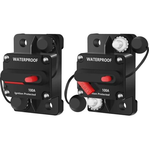 50A 60A 80A 100A 150A 200A 250A 300A AMP Circuit Breaker 12V - 48V DC Manual Reset Waterproof For Marine Boat Car Automotive RV