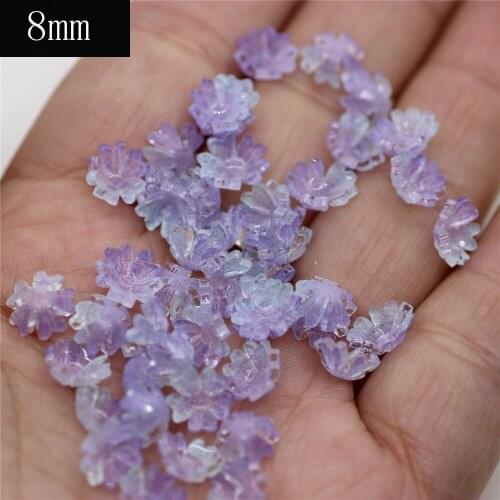 10 PCS 8mm Resin Five Disc Flowers Accessories DIY Jewelry Findings 10 Colors