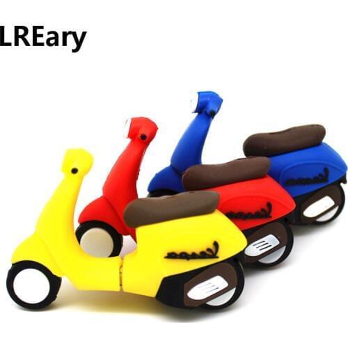 3 color cartoon motorcycle USB flash drive memory stick pendrive pen drive cool car gift 100% real capacity 4gb 8gb 16gb 32gb