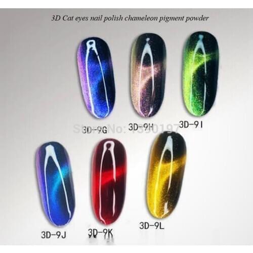 3D nail art pigment powder color shifting 3d magnetic pigment cat eye nail