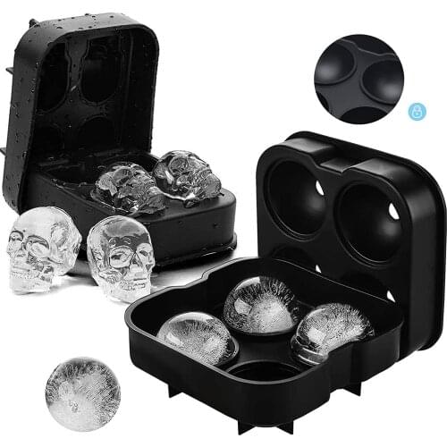 3D Skull Silicone Mold Ice Cube Maker Chocolate Mould Tray Ice Cream DIY Tool Whiskey Wine Cocktail Ice Cube Best Sellers